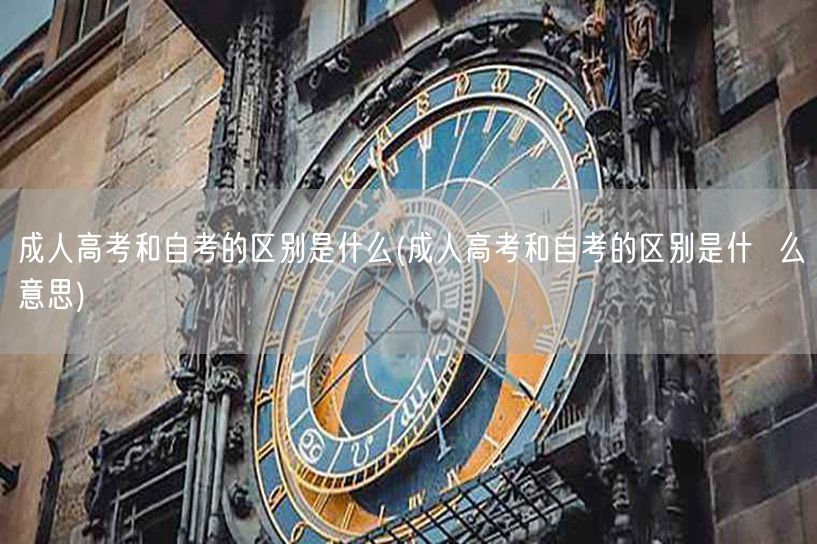 成人高考和自考的区别是什么(成人高考和自