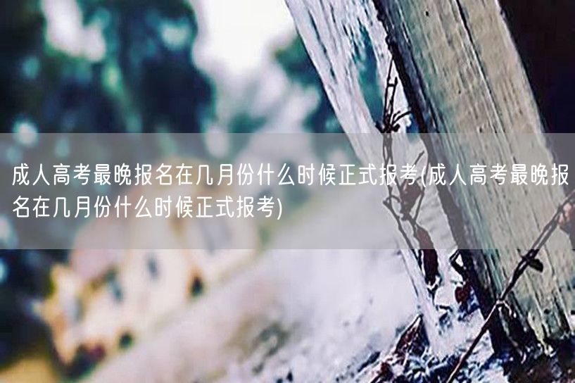成人高考最晚报名在几月份什么时候正式报考