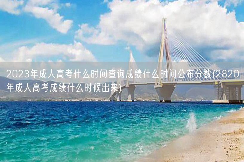 2023年成人高考什么时间查询成绩什么时