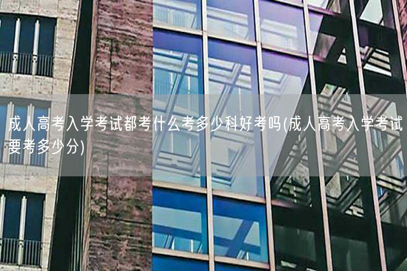 成人高考入学考试都考什么考多少科好考吗(