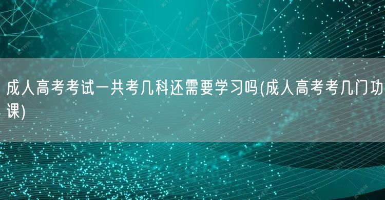 成人高考考试一共考几科还需要学习吗(成人
