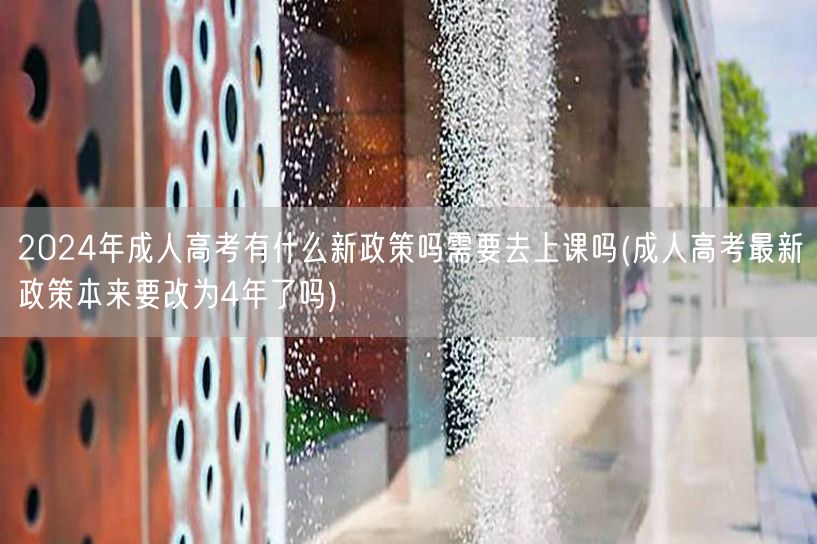 2024年成人高考有什么新政策吗需要去上