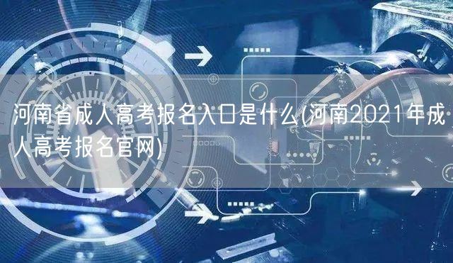 河南省成人高考报名入口是什么(河南202
