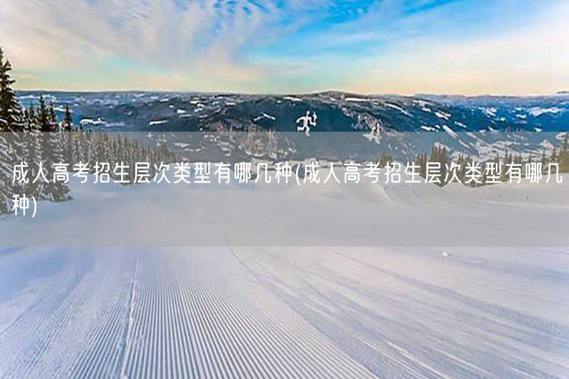 成人高考招生层次类型有哪几种(成人高考招