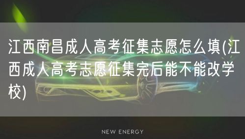 江西南昌成人高考征集志愿怎么填(江西成人