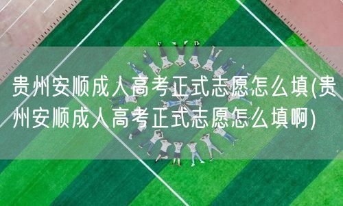 贵州安顺成人高考正式志愿怎么填(贵州安顺