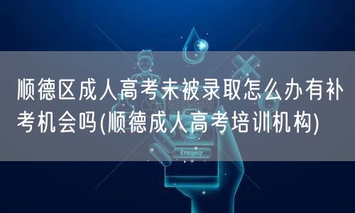 顺德区成人高考未被录取怎么办有补考机会吗