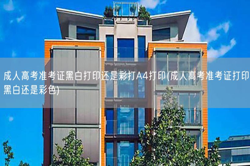成人高考准考证黑白打印还是彩打A4打印(