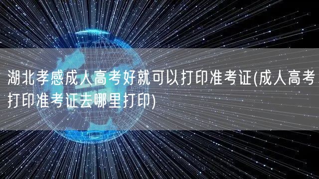 湖北孝感成人高考好就可以打印准考证(成人