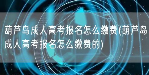 葫芦岛成人高考报名怎么缴费(葫芦岛成人高