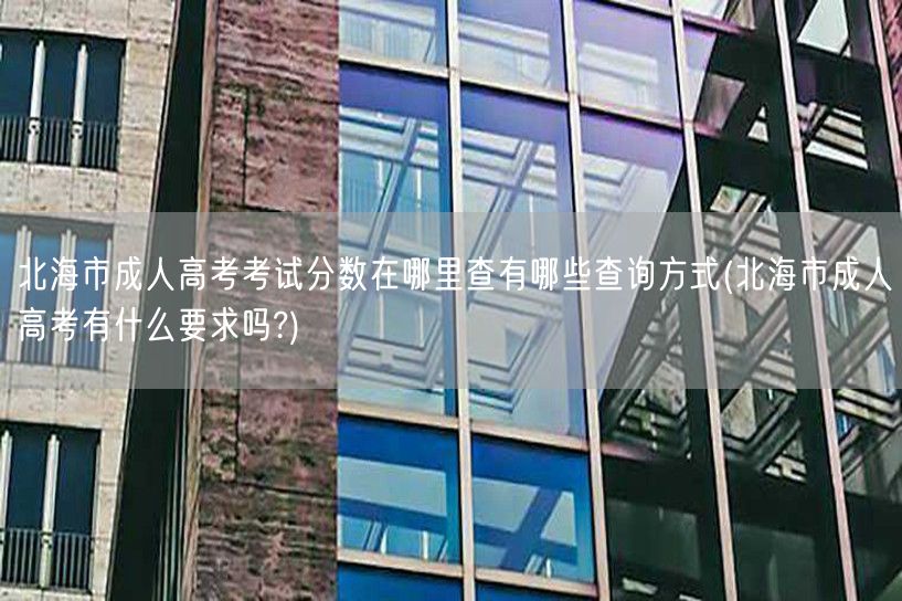 北海市成人高考考试分数在哪里查有哪些查询
