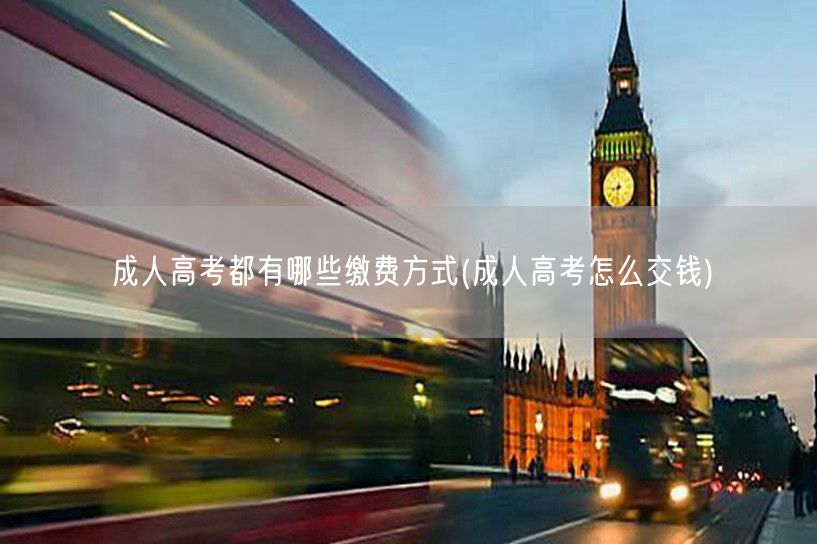 成人高考都有哪些缴费方式(成人高考怎么交