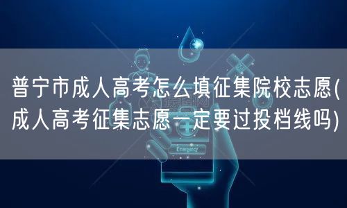 普宁市成人高考怎么填征集院校志愿(成人高