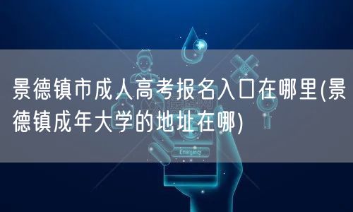 景德镇市成人高考报名入口在哪里(景德镇成