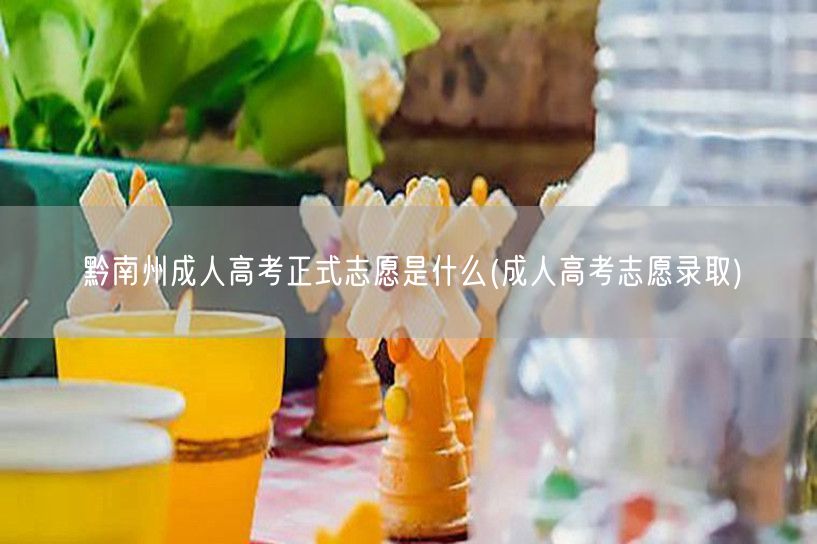 黔南州成人高考正式志愿是什么(成人高考志