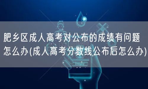 肥乡区成人高考对公布的成绩有问题怎么办(