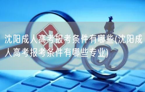 沈阳成人高考报考条件有哪些(沈阳成人高考