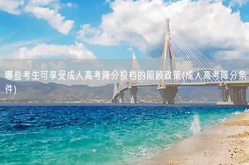 哪些考生可享受成人高考降分投档的照顾政策