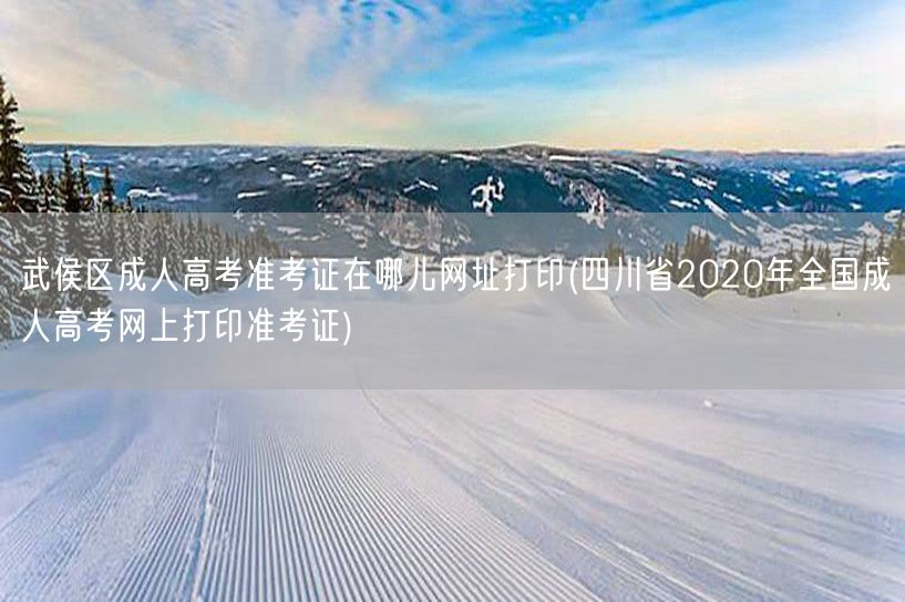 武侯区成人高考准考证在哪儿网址打印(四川