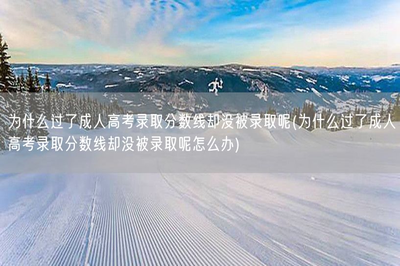 为什么过了成人高考录取分数线却没被录取呢