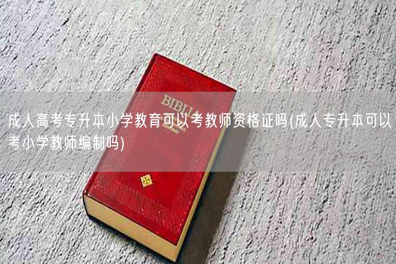 成人高考专升本小学教育可以考教师资格证吗