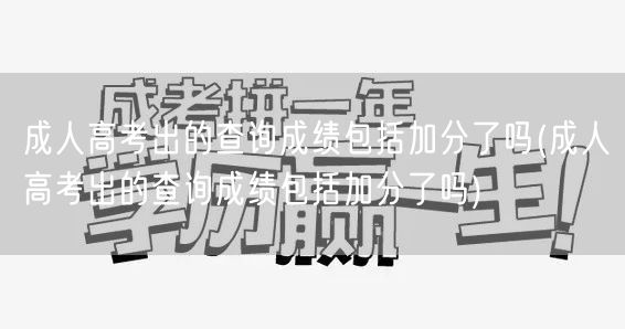 成人高考出的查询成绩包括加分了吗(成人高
