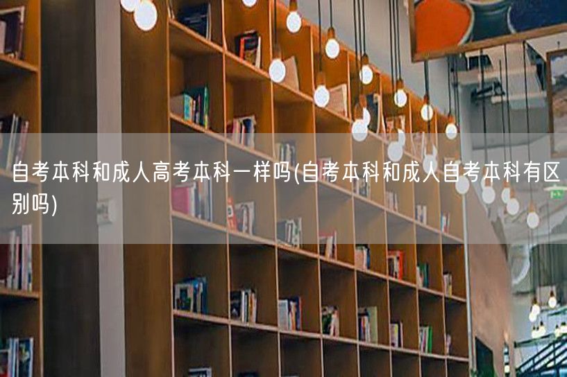 自考本科和成人高考本科一样吗(自考本科和
