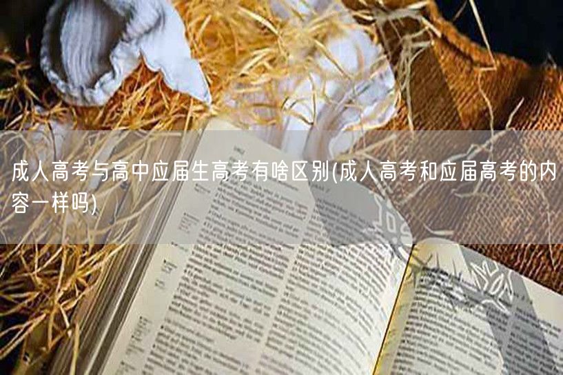 成人高考与高中应届生高考有啥区别(成人高