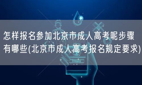 怎样报名参加北京市成人高考呢步骤有哪些(