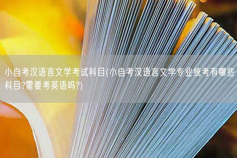 小自考汉语言文学考试科目(小自考汉语言文