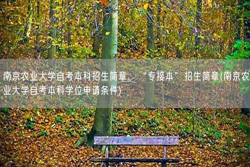 南京农业大学自考本科招生简章，“专接本”