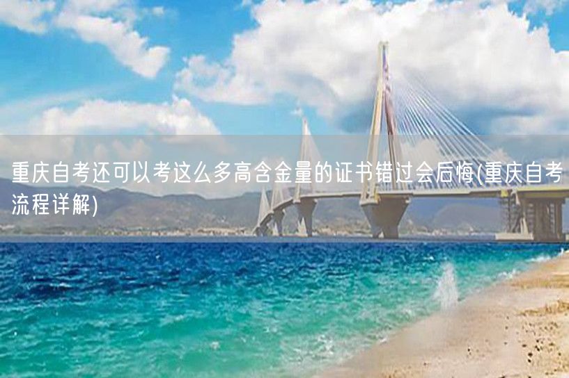 重庆自考还可以考这么多高含金量的证书错过