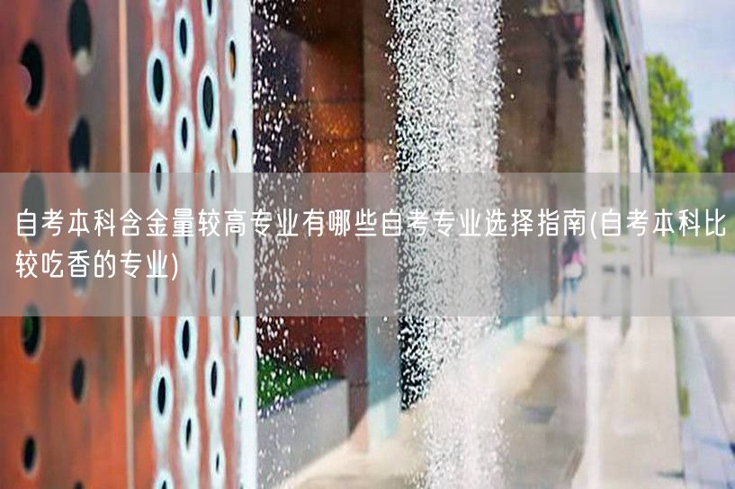 自考本科含金量较高专业有哪些自考专业选择