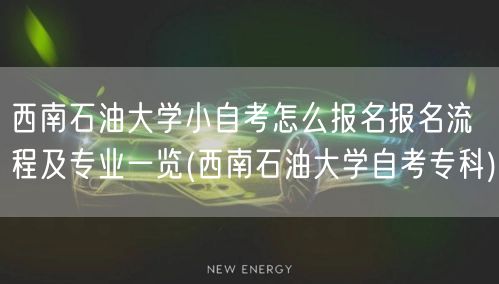 西南石油大学小自考怎么报名报名流程及专业