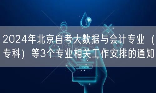 2024年北京自考大数据与会计专业（专科