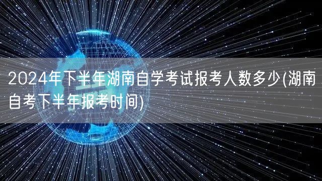 2024年下半年湖南自学考试报考人数多少