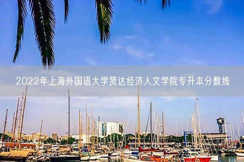 2022年上海外国语大学贤达经济人文学院