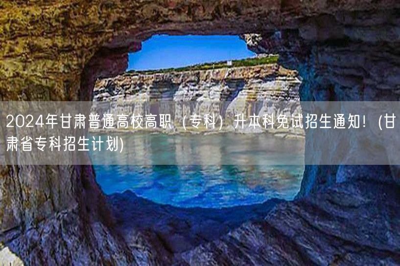 2024年甘肃普通高校高职（专科）升本科