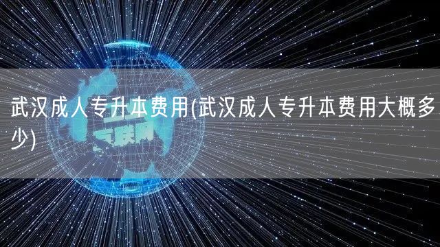 武汉成人专升本费用(武汉成人专升本费用大