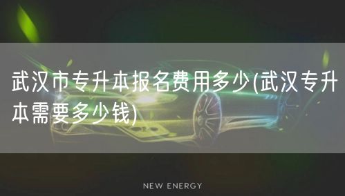 武汉市专升本报名费用多少(武汉专升本需要
