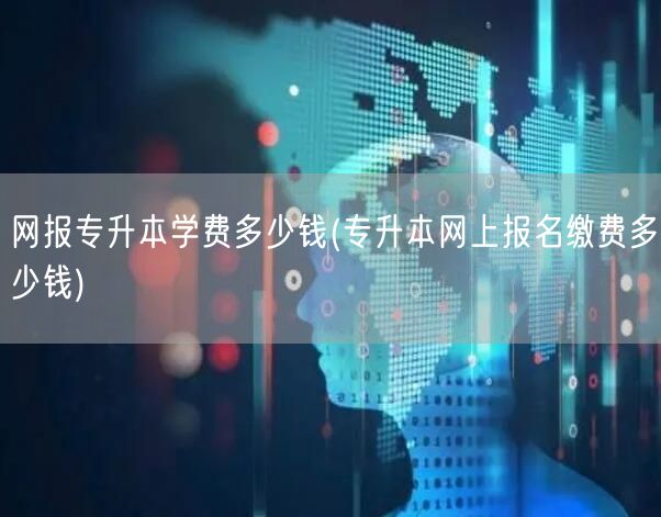 网报专升本学费多少钱(专升本网上报名缴费