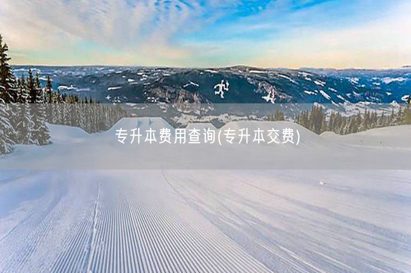 专升本费用查询(专升本交费)