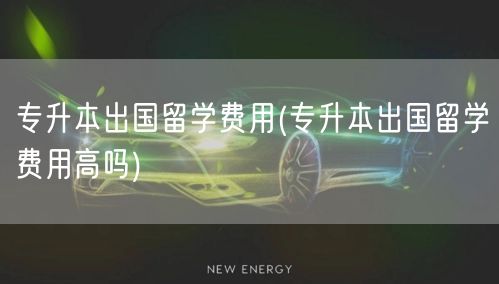 专升本出国留学费用(专升本出国留学费用高