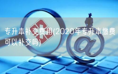 专升本补交费用(2020年专升本缴费可以