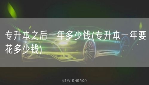 专升本之后一年多少钱(专升本一年要花多少
