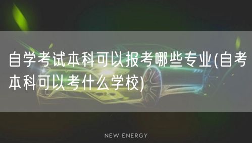 自学考试本科可以报考哪些专业(自考本科可
