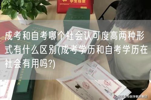 成考和自考哪个社会认可度高两种形式有什么