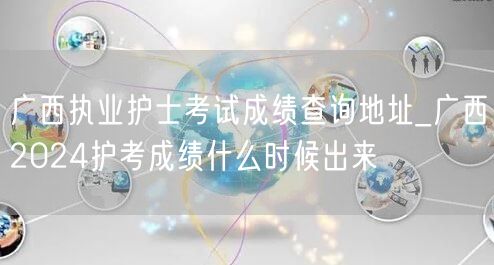 广西护考成绩2024查询时间及地址
