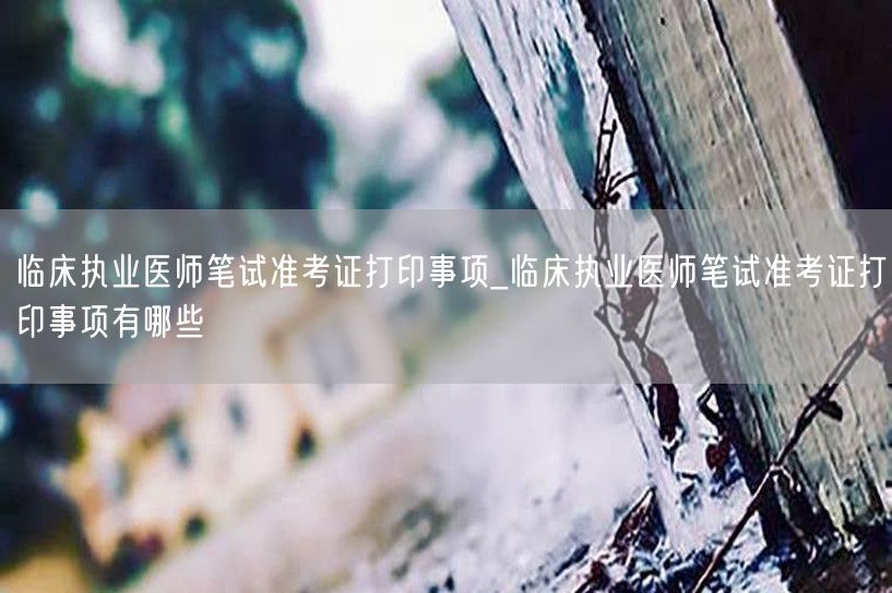 临床执业医师笔试准考证打印事项详解