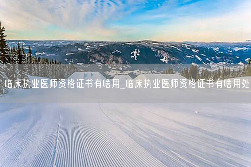 临床执业医师资格证书具体用途